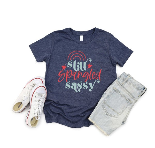Star Spangled Sassy Youth Short Sleeve Graphic Tee