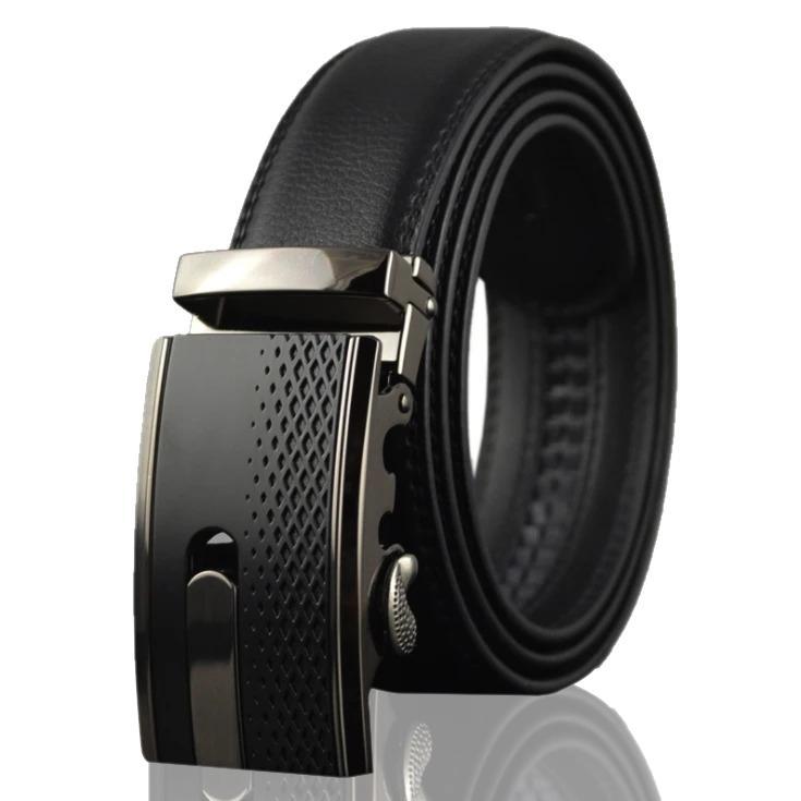 Black Belt & Buckle Men's Adjustable Ratchet Slide Buckle Belt