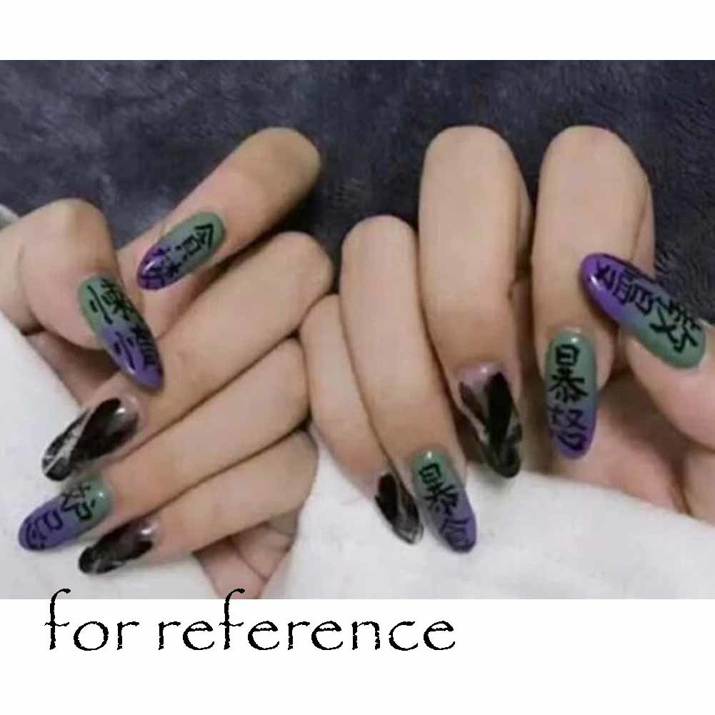 Jealousy - Purple/Black Sharp False Fingernails Artificial False Nails Tips Dark