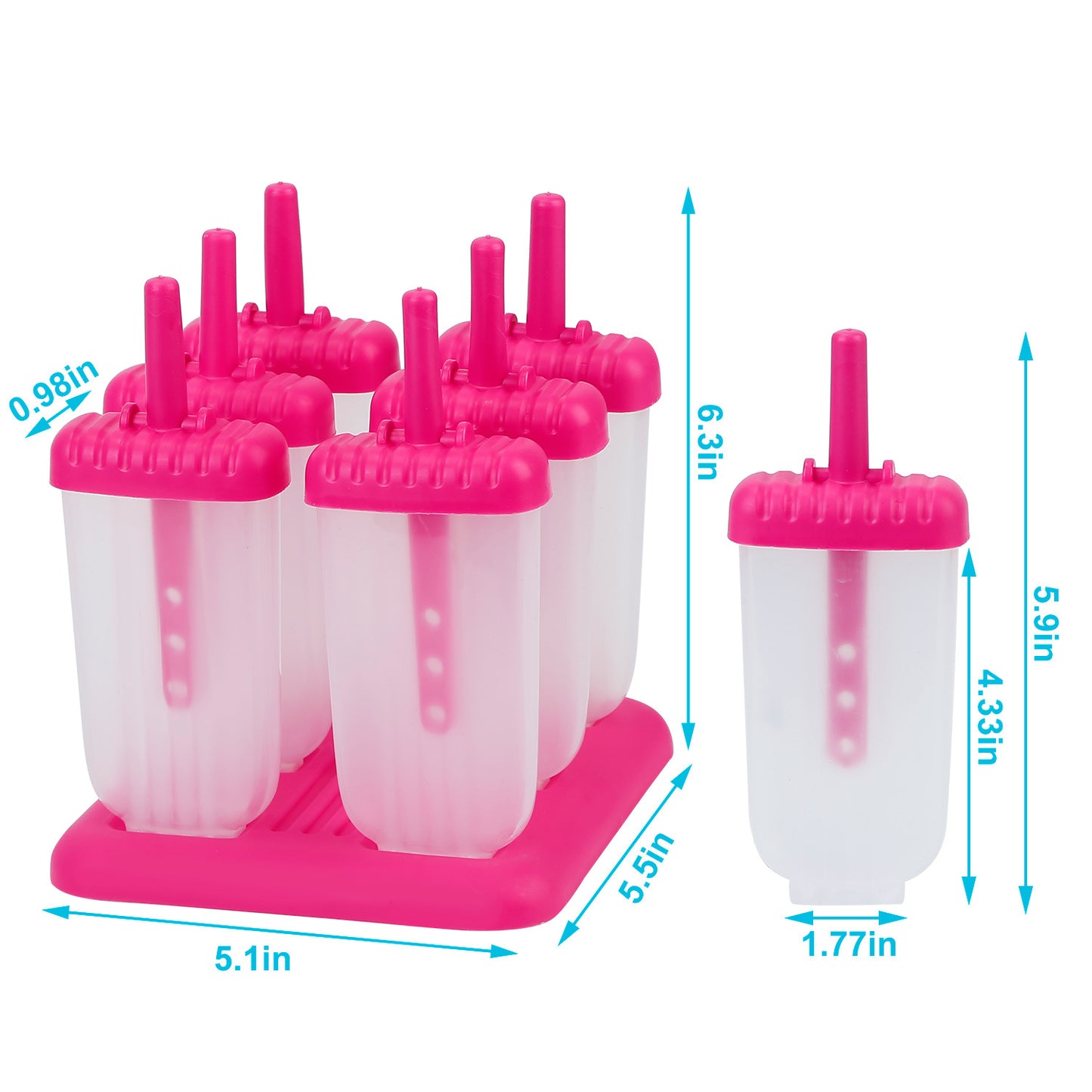 Popsicle Molds - Reusable Ice Cream DIY Ice Pop Maker