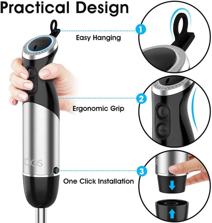 Handheld KOIOS Immersion Blender for Smoothies, Baby Food etc.