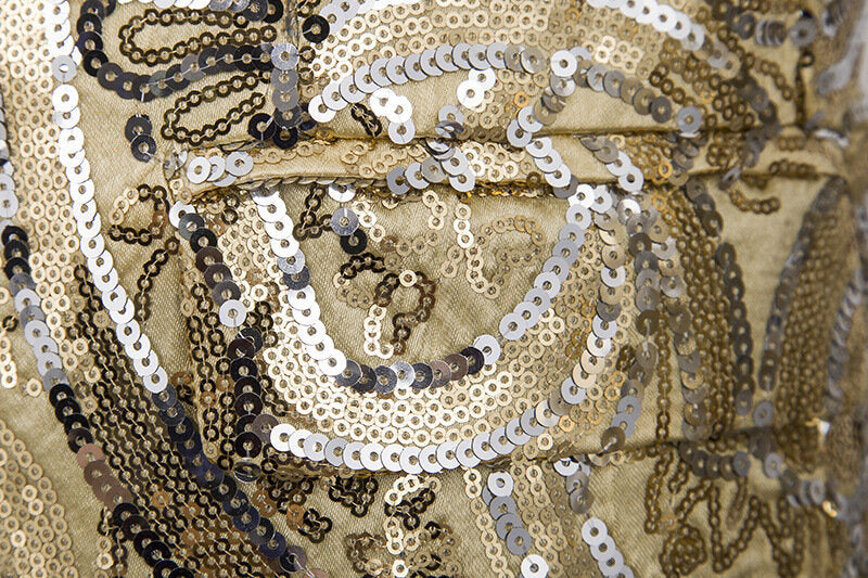 Men's Dress Blazer Gold Sequin Slim Fit Suit Jacket