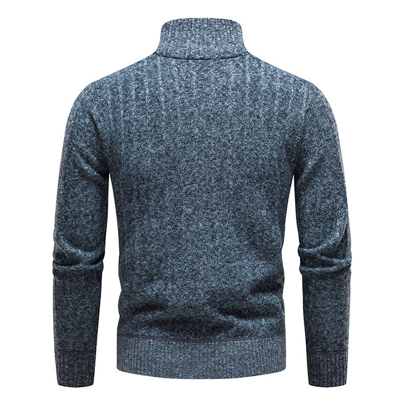 Men's Half Zip Pullover Knitted Fleece Sweater