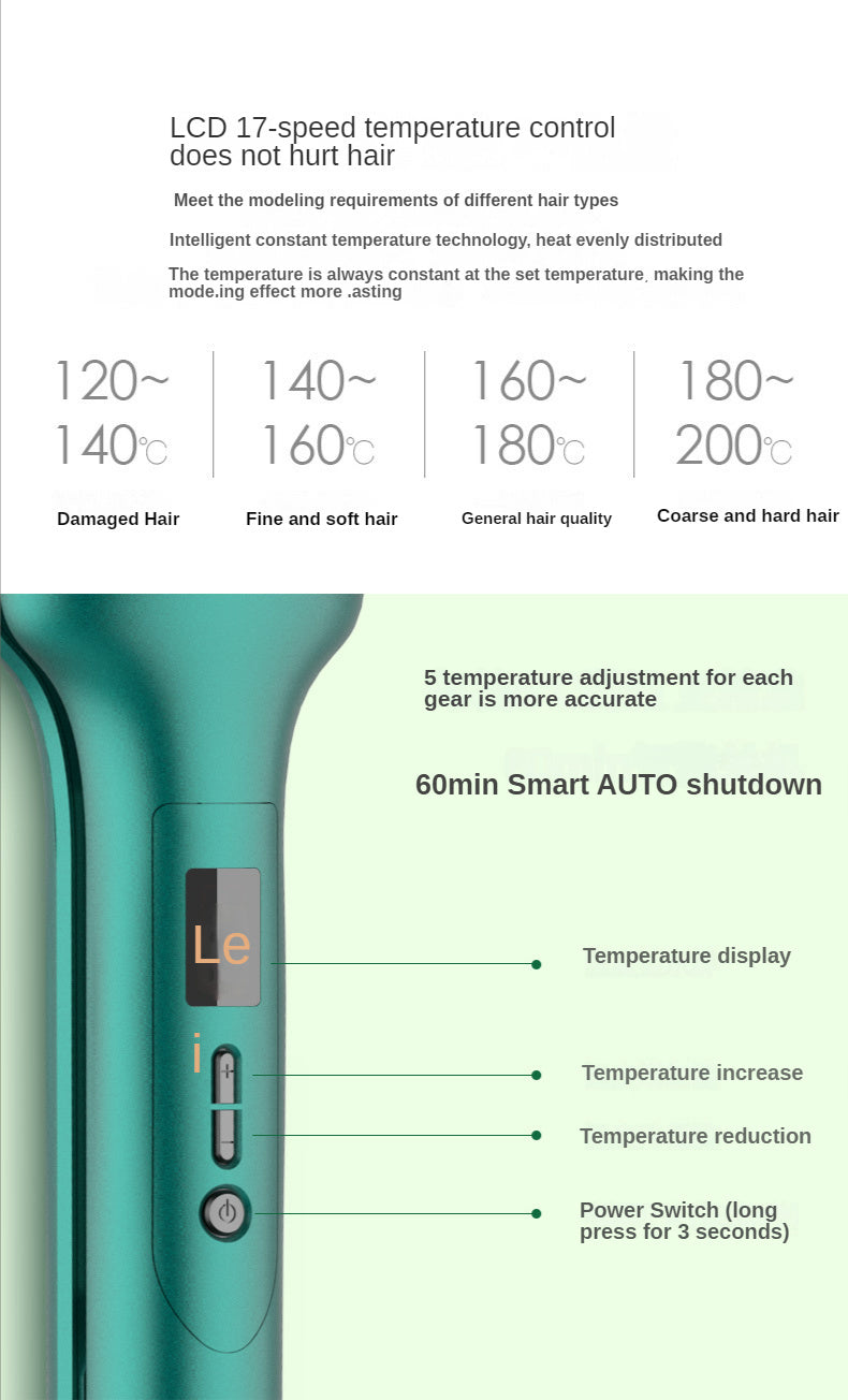 Negative Ion Curling Iron - Professional Hair Straightener