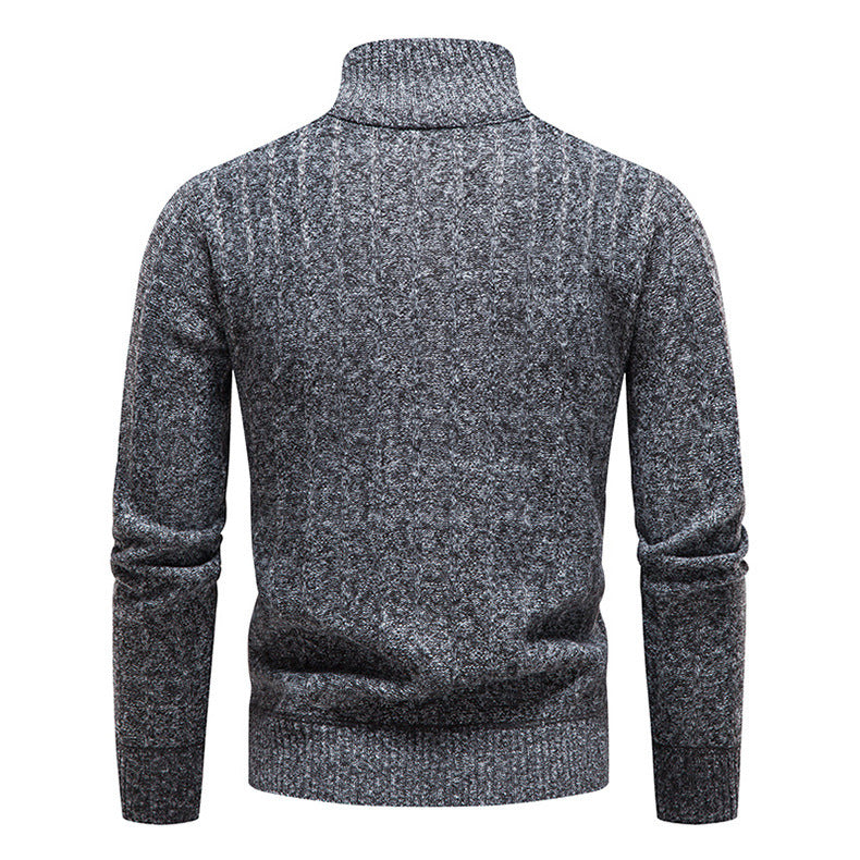 Men's Half Zip Pullover Knitted Fleece Sweater