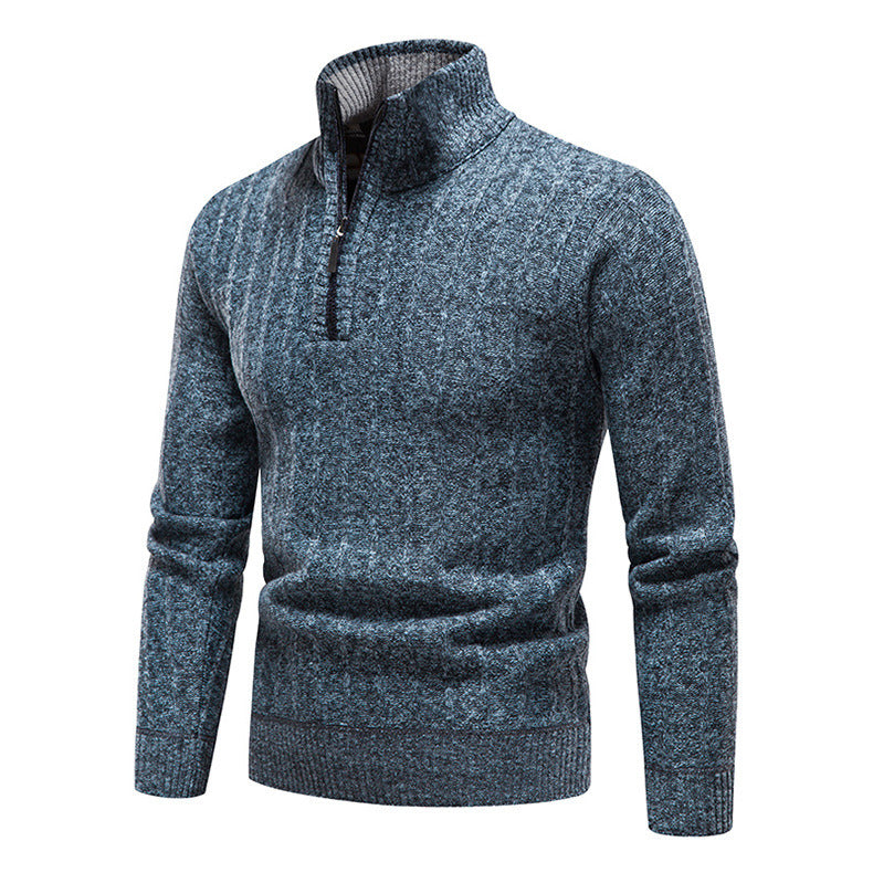 Men's Half Zip Pullover Knitted Fleece Sweater