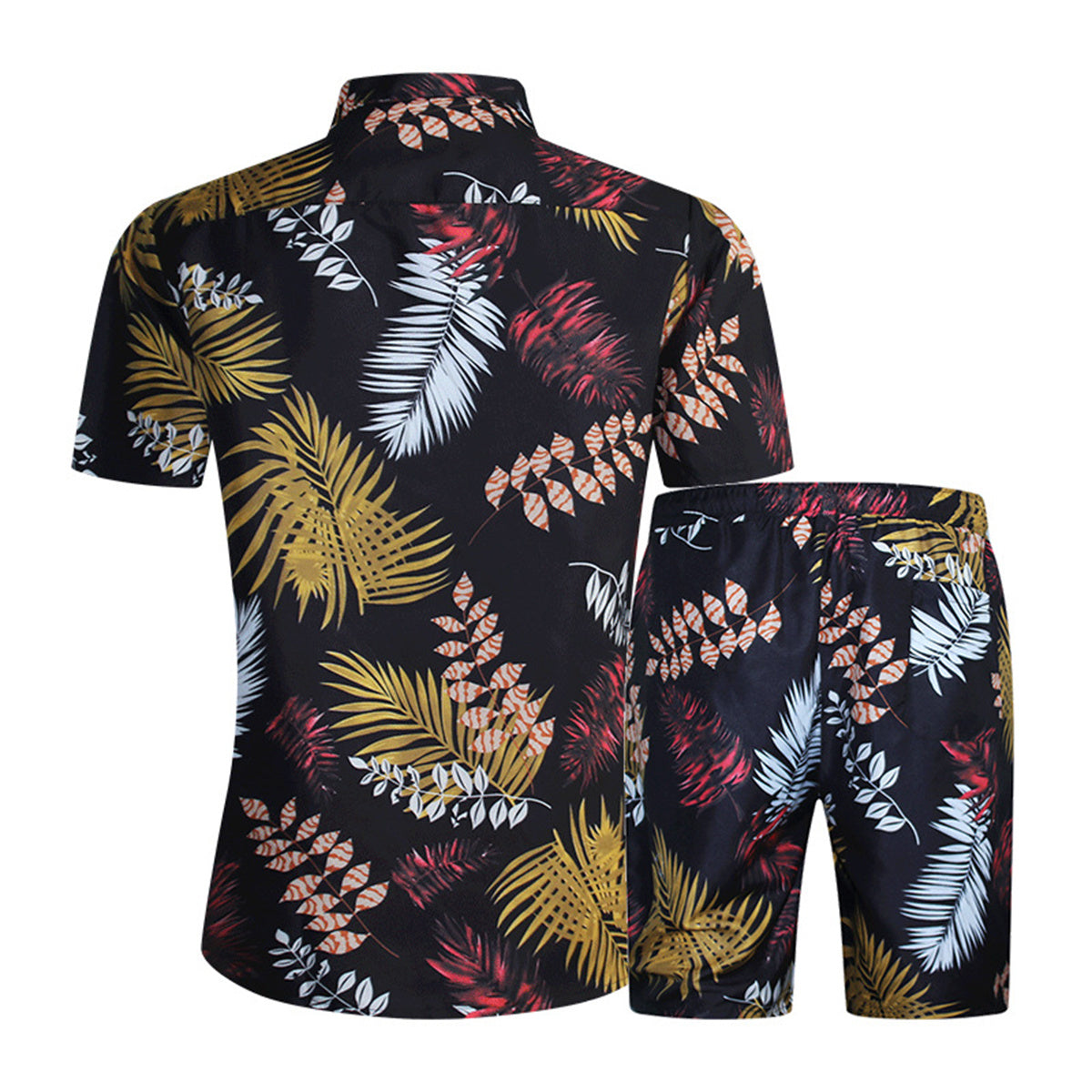 Men's Short Sleeve Suits Shorts-Hawaiian