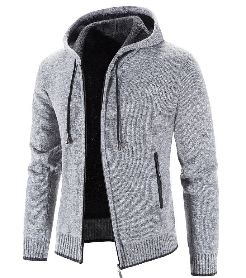 Men's Full Zip Hooded Fleece Sweater