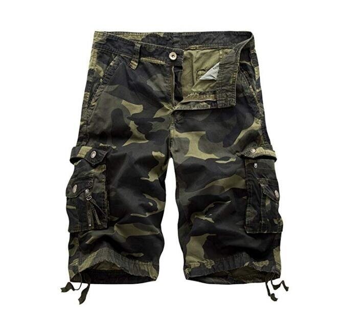 Men's Cotton Relaxed Fit Outdoor Camouflage Camo Cargo Shorts