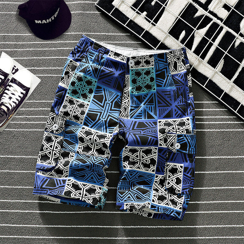 Men's Classic Geometric Print Cargo Short