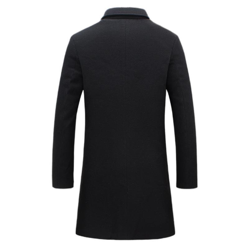 Men's Trench Coat Lapel Single Breasted Long Overcoat