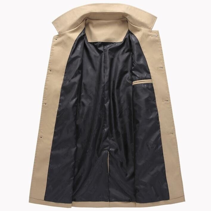 Men's Trench Coat Notched Lapel Casual Slim Fit Jacket