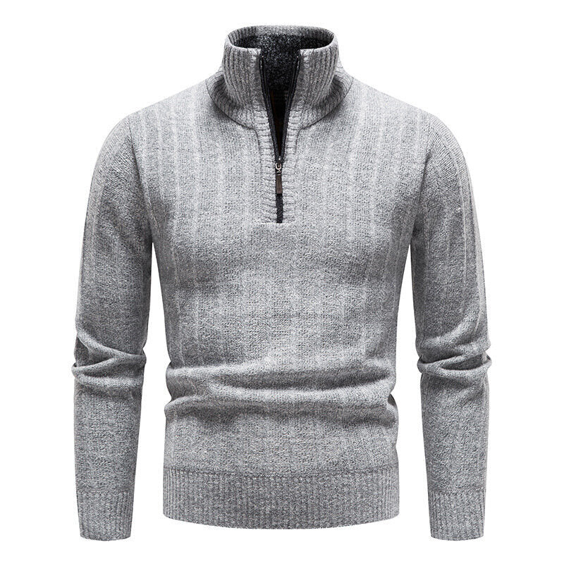 Men's Half Zip Pullover Knitted Fleece Sweater