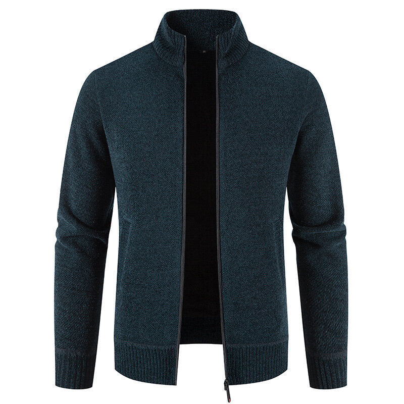 Men's Full Zip Knitted Cardigan Sweater Coat