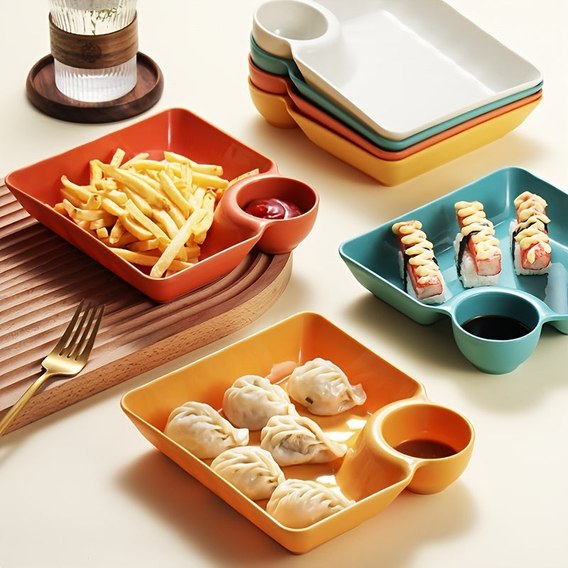 Dumpling Plate with Sauce Dish