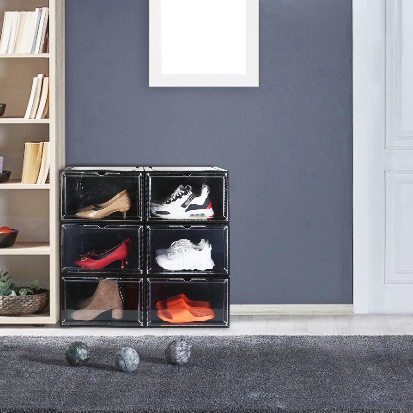 Stackable Shoe Storage - Organizer with Magnetic Door