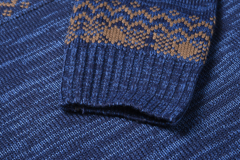 Men's Sweater Pattern Slim Fit Casual O-Neck Knitwear