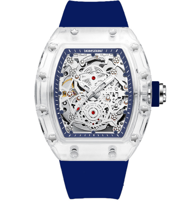 Transparent Barrel Waterproof Hollow Mechanical Watch