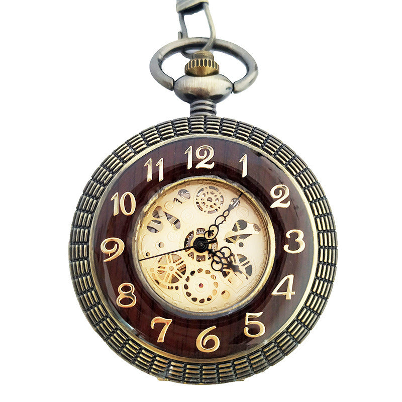 Large Flip Pocket Watch Roman Carved Hollow