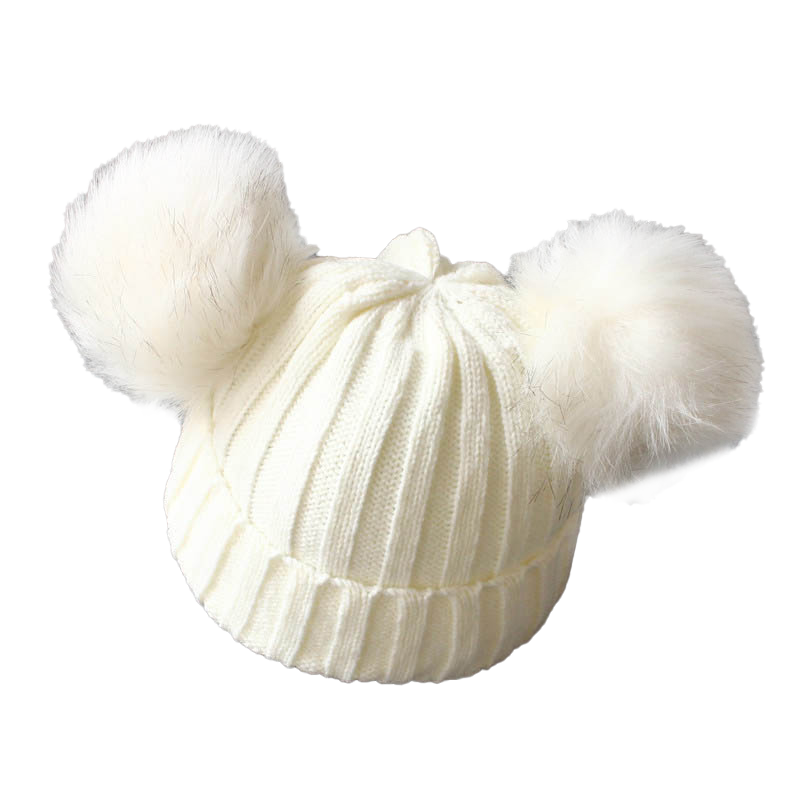 Cute Pompom Baby Hat Warm Winter Knitted Kids Baby Girl Boy Beanie Cap Solid Outdoor Infant Toddler Children Hat Bonnet