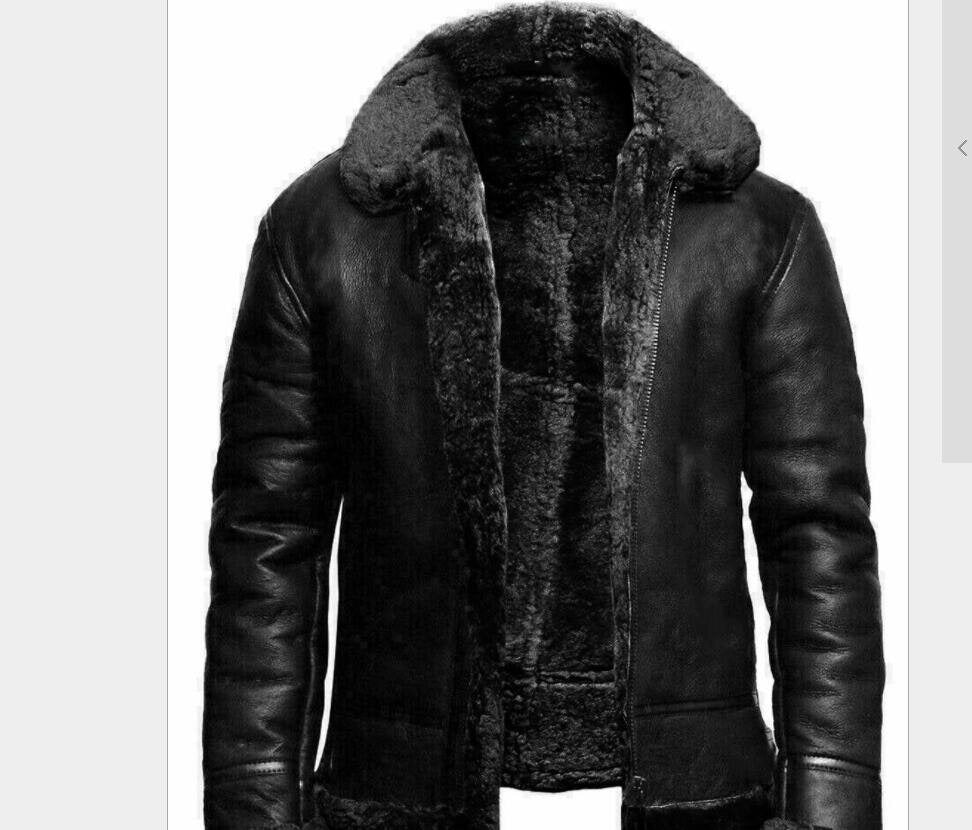 Men's Fleece Pu Zipper Jacket Outwear