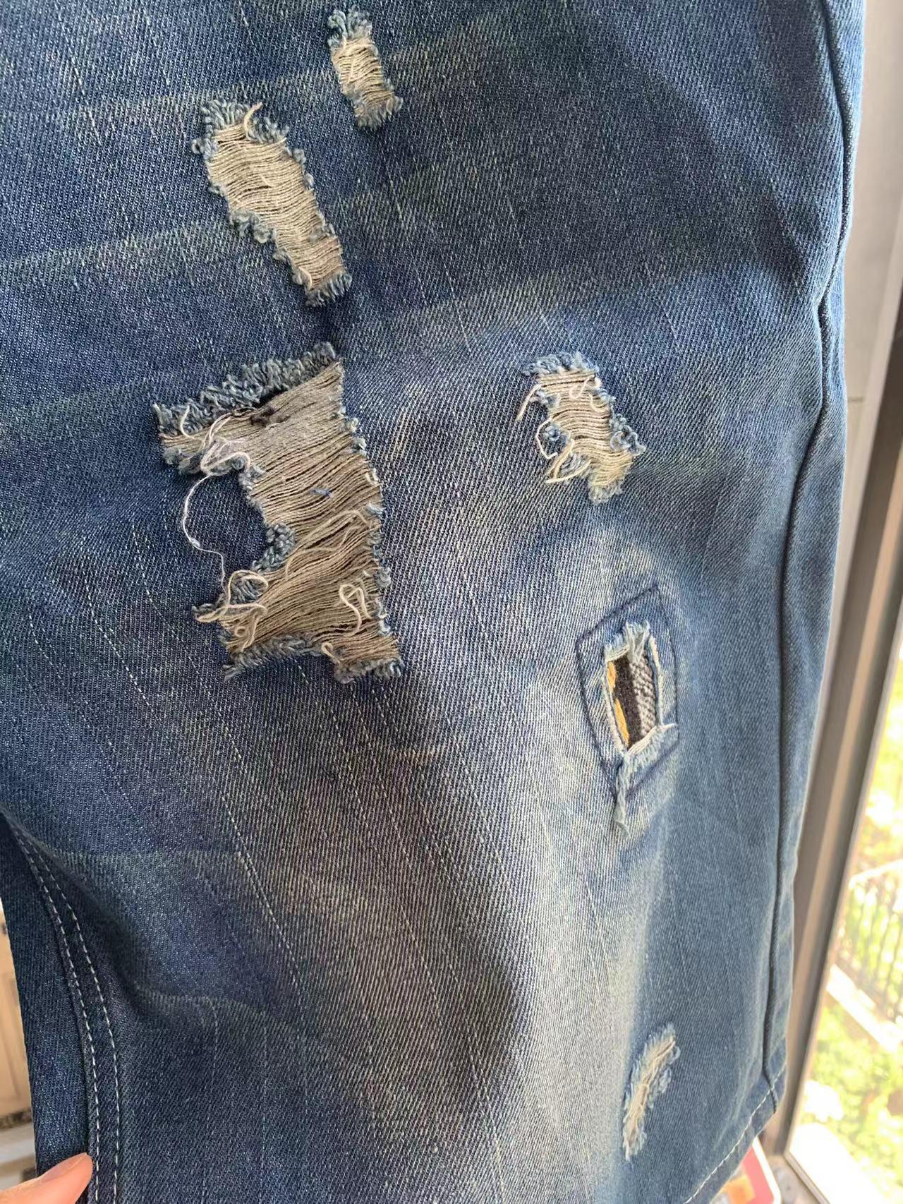 Men's Slim Fit Ripped - Jean Denim Shorts