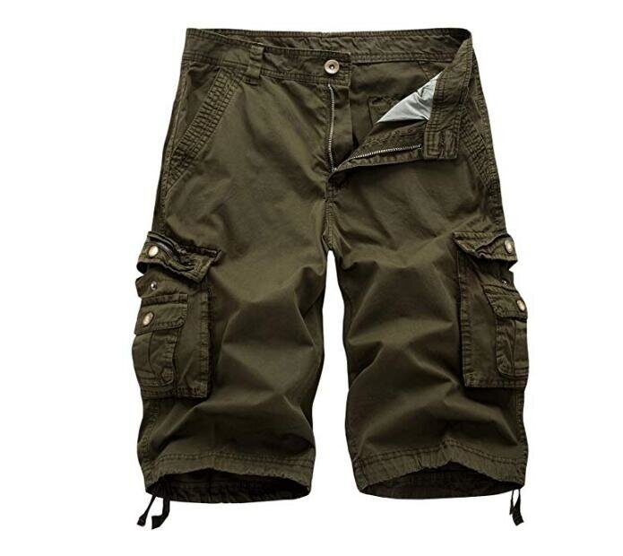 Men's Cotton Relaxed Fit Outdoor Camouflage Camo Cargo Shorts