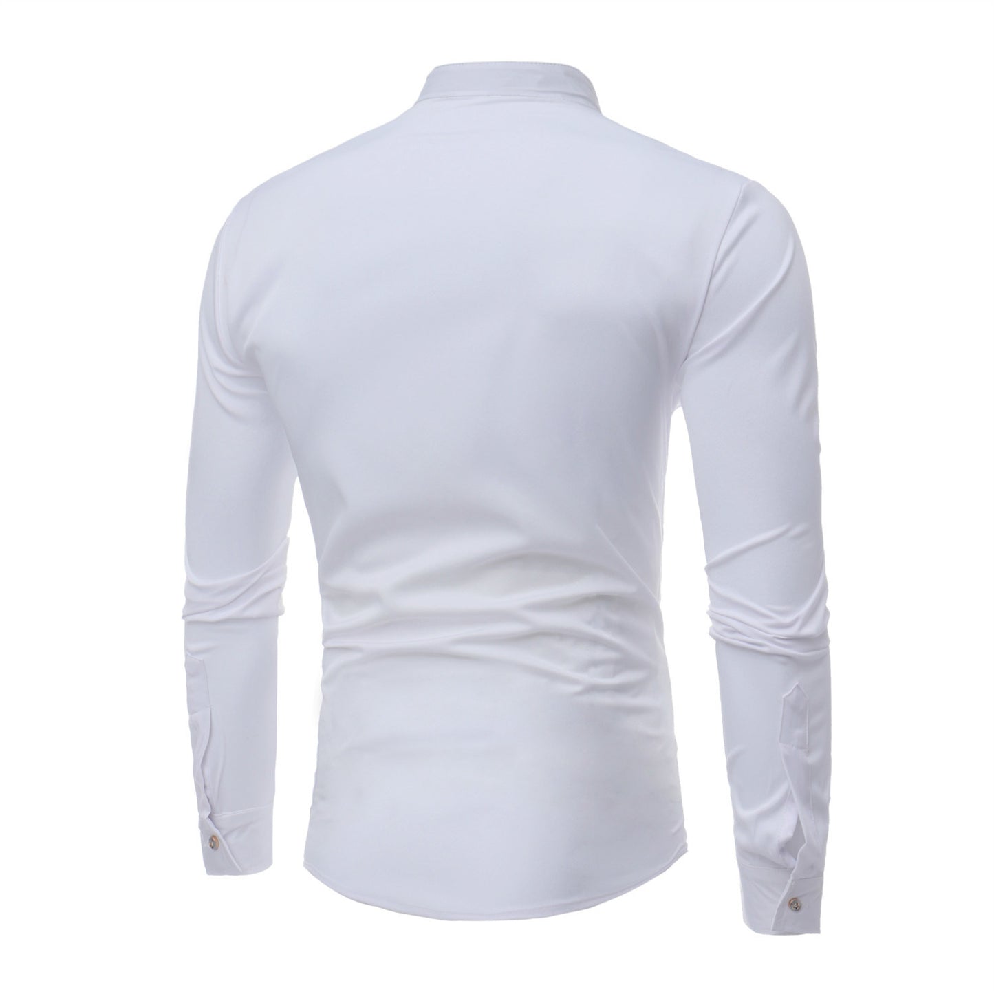 Men's Mandarin Collar Slim Fit Long Sleeve Casual Dress Shirt