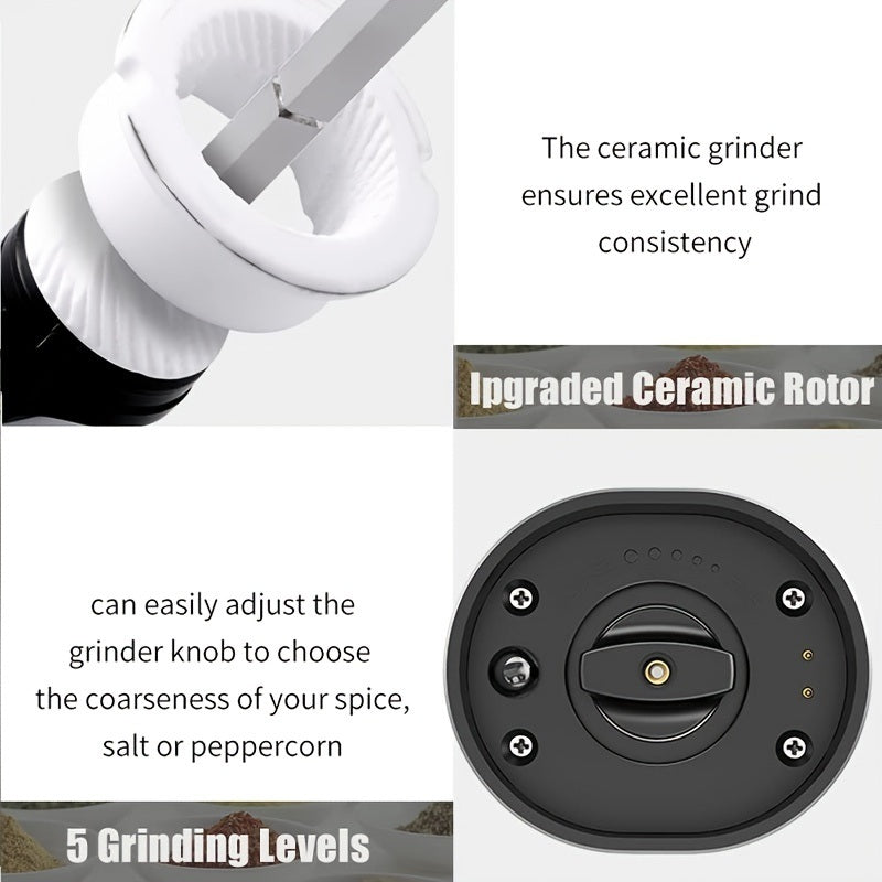 Electric Salt and Pepper Grinder Set