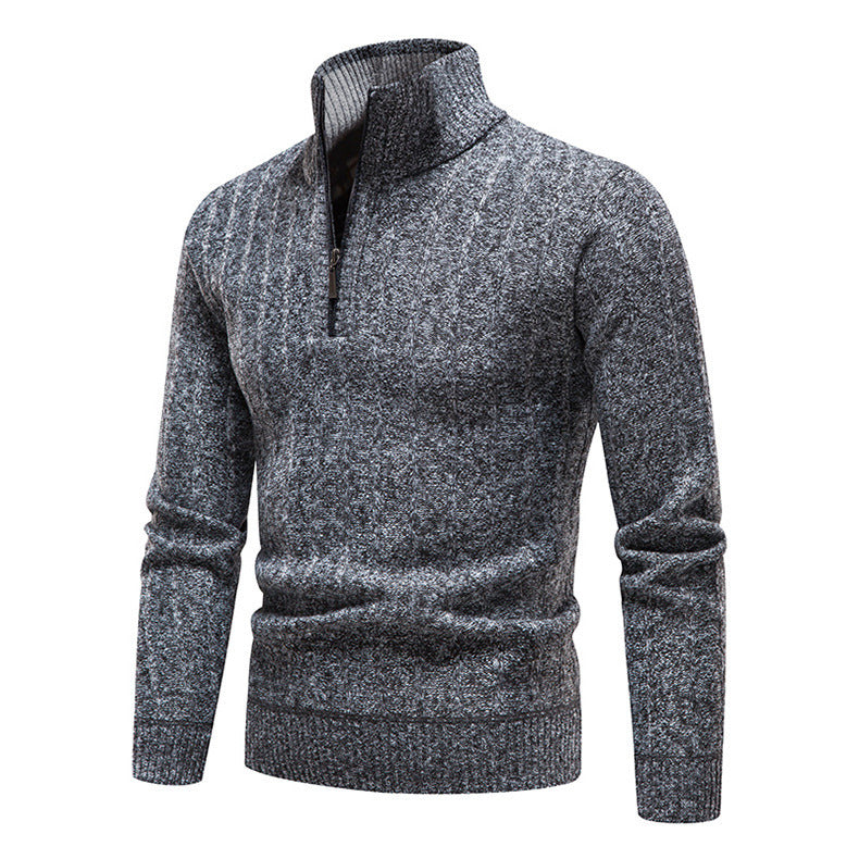 Men's Half Zip Pullover Knitted Fleece Sweater