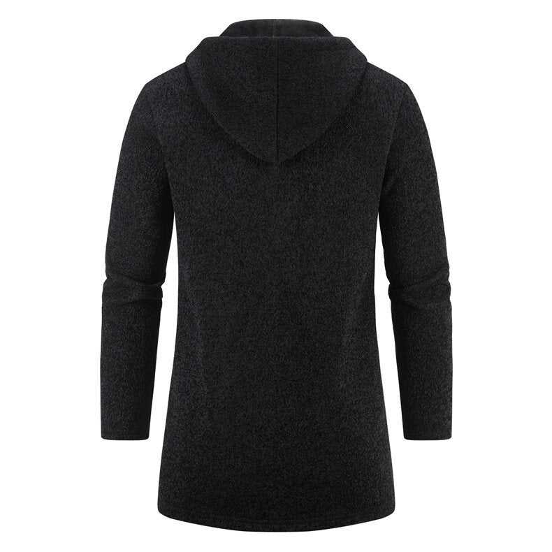 Men's Hooded Zipper Sweater Cardigan Fleece Jacket Outwear