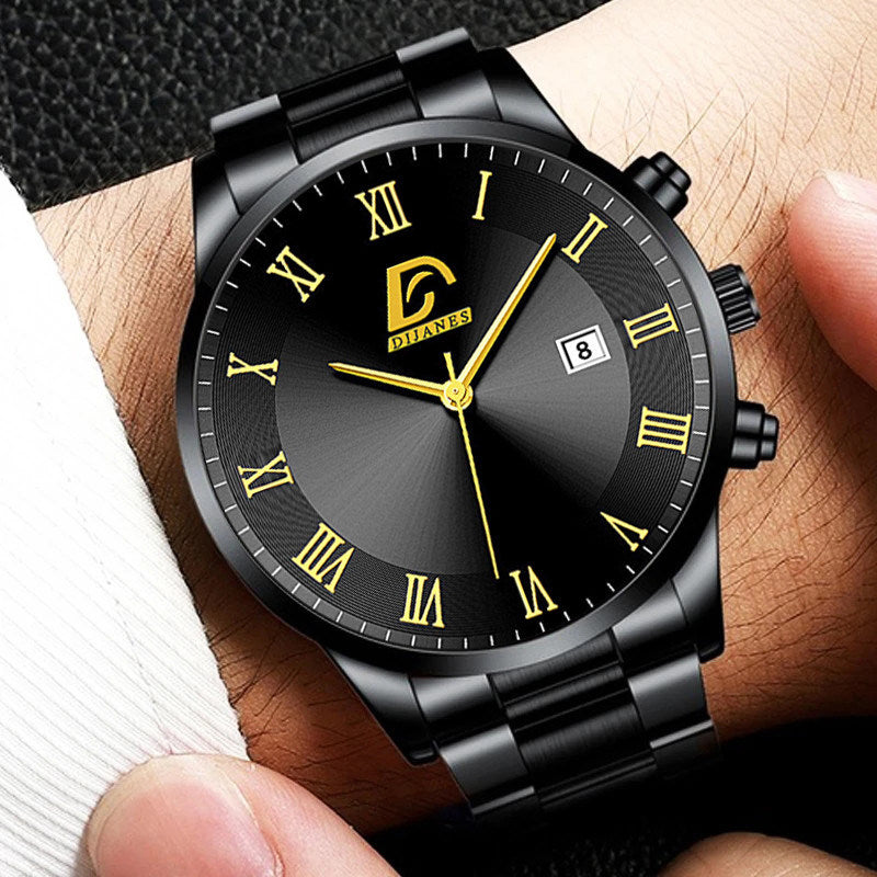 Men's Gold Stainless Steel Watch