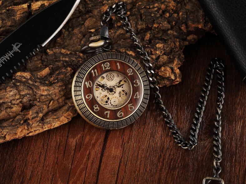 Large Flip Pocket Watch Roman Carved Hollow