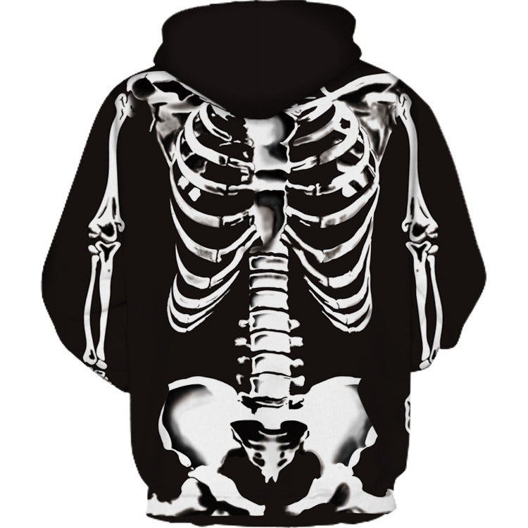 Men Halloween Skull Hoodies 3D Digital Printing Casual Hooded Pullover Sweater Sports