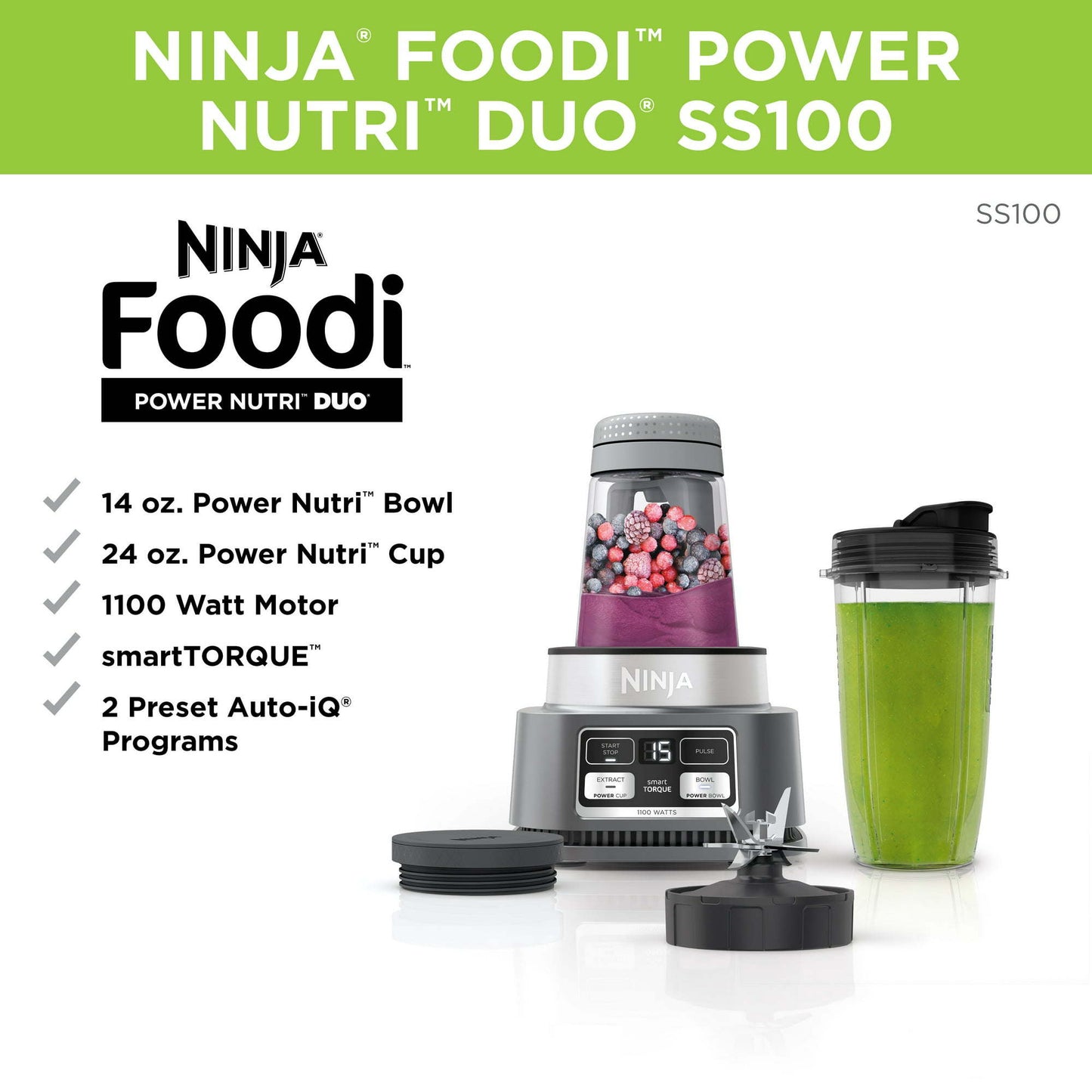 Ninja Foodi Smoothie Bowl Maker and Nutrient Extractor Blender