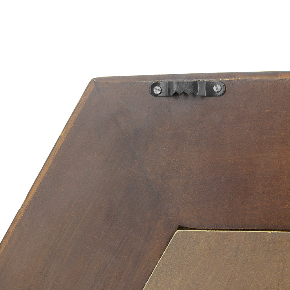 Hexagon Mirror with Solid Wood Frame, Wall Decor