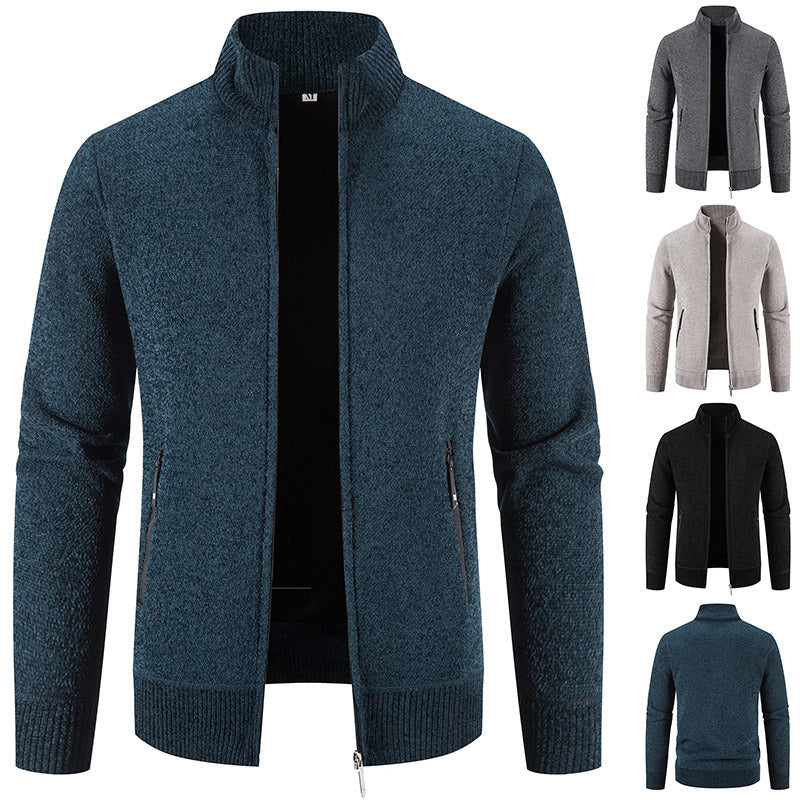 Men's Full Zip Knitted Cardigan Sweater Coat