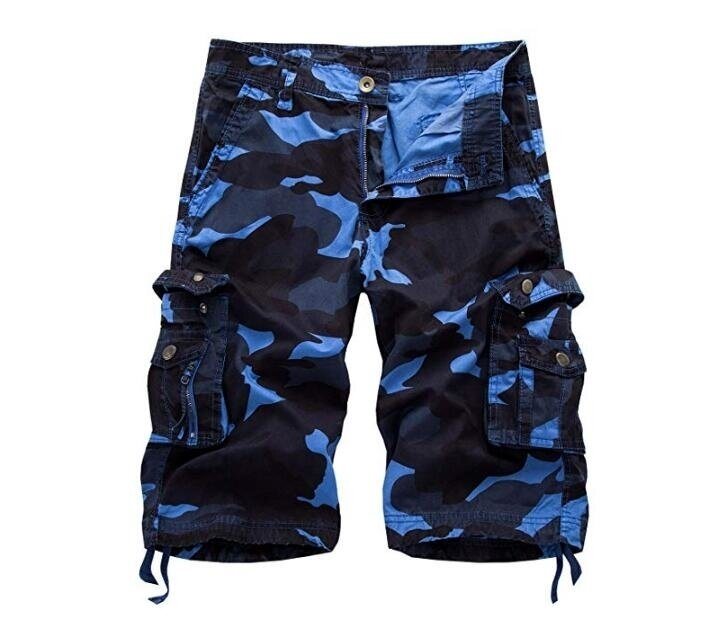 Men's Cotton Relaxed Fit Outdoor Camouflage Camo Cargo Shorts