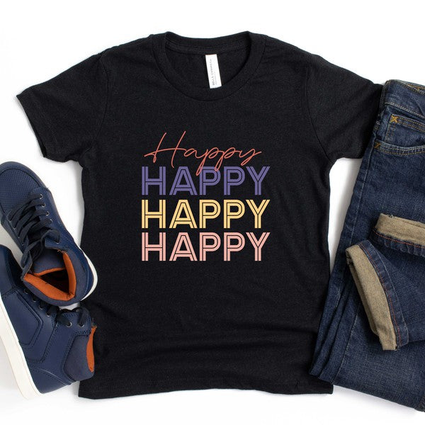 Happy Stacked Youth Short Sleeve Tee
