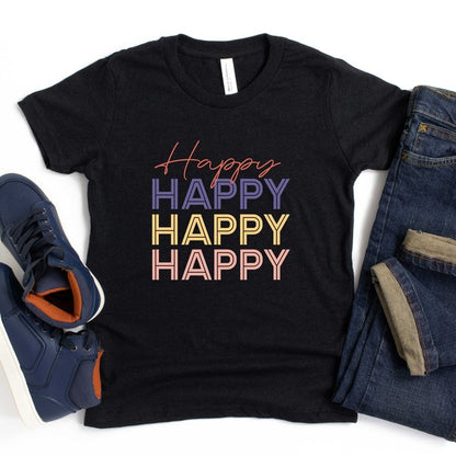 Happy Stacked Youth Short Sleeve Tee
