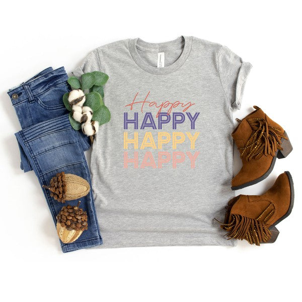 Happy Stacked Youth Short Sleeve Tee