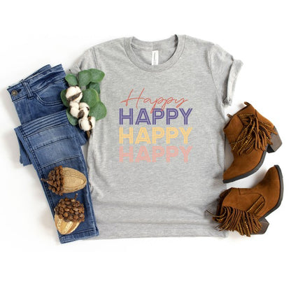 Happy Stacked Youth Short Sleeve Tee