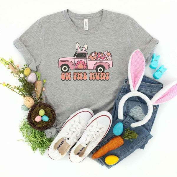 On The Hunt Truck Pink Youth Short Sleeve Tee