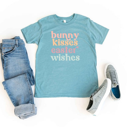 Bunny Kisses Easter Wishes Youth Graphic Tee