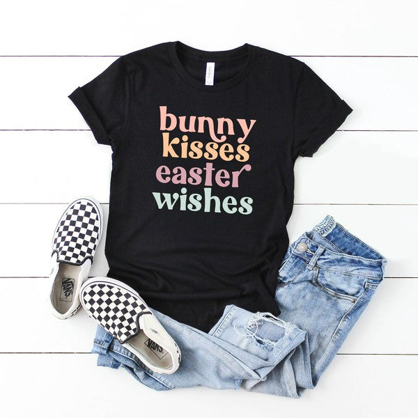 Bunny Kisses Easter Wishes Youth Graphic Tee