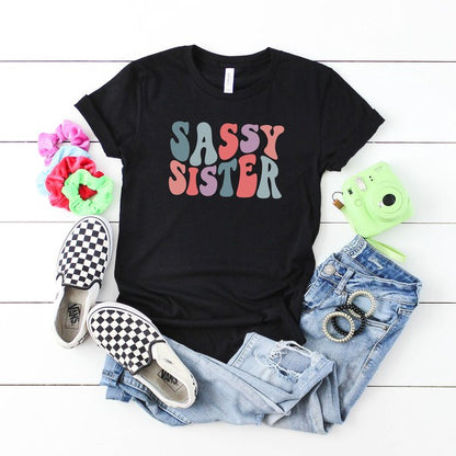 Sassy Sister Wavy Youth Graphic Tee