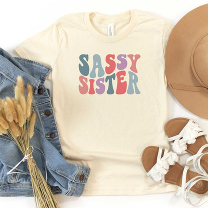 Sassy Sister Wavy Youth Graphic Tee