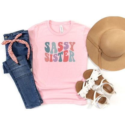 Sassy Sister Wavy Youth Graphic Tee
