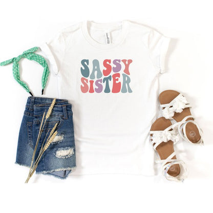 Sassy Sister Wavy Youth Graphic Tee