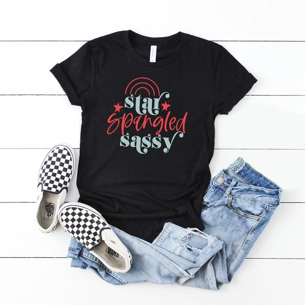 Star Spangled Sassy Youth Short Sleeve Graphic Tee